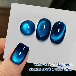 Colored Cat Magnetic Gel MY686 Dark Ocean Blue 15ml Gel Nail Polish BORN PRETTY