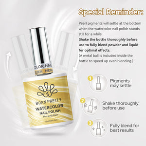 Metal Gold Watercolor Nail Polish 15ml