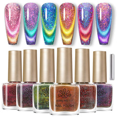 6 Colors Cat Magnetic Nail Polish - Reflective Glass 7ml Nail Polish BORN PRETTY