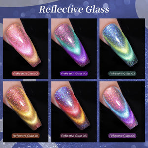 6 Colors Cat Magnetic Nail Polish - Reflective Glass 7ml Nail Polish BORN PRETTY