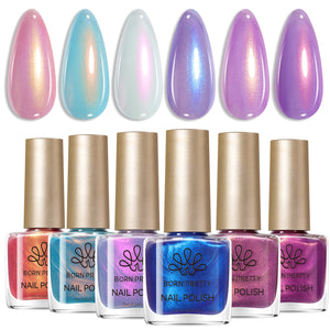 6 Colors Nail Polish Set Azure Glow 7ml