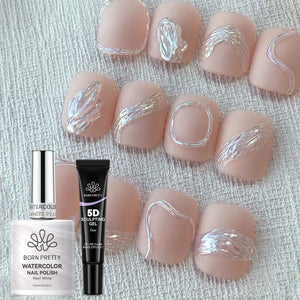 2pcs Set Watercolor Nail Polish & Sculpting Gel Nail Polish BORN PRETTY Set 03