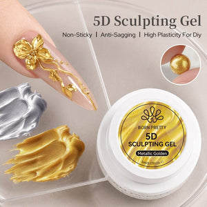 Gold 5D Sculpting Gel & Carving Pen Gel Nail Polish BORN PRETTY