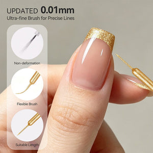 2 Bottles Gold & Platinum Silver Liner Gel 8ml Gel Nail Polish BORN PRETTY