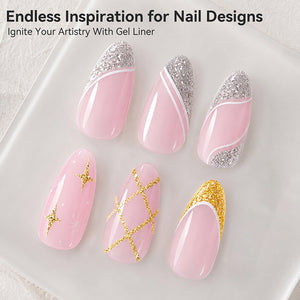 2 Bottles Gold & Platinum Silver Liner Gel 8ml