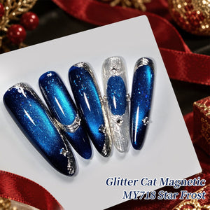 Glitter Cat Magnetic Gel MY718 Star Frost 15ml Gel Nail Polish BORN PRETTY