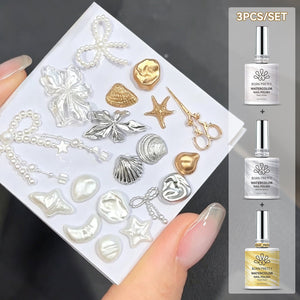 2pcs Set Watercolor Nail Polish & Sculpting Gel Nail Polish BORN PRETTY Set 06