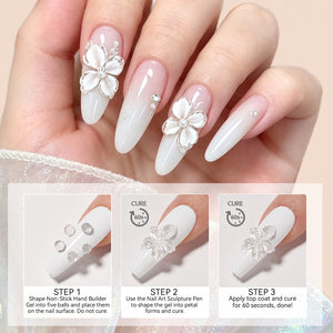 Non‑Stick Hand Builder Gel Milky White #02 30g