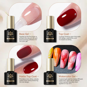 48 Colors Gel & 4 Base Top Coat Set S75 Autumn Edit 5ml