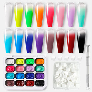 16 Colors Pat Painting Gel Set Luminous Cluster Gel Nail Polish No Brand