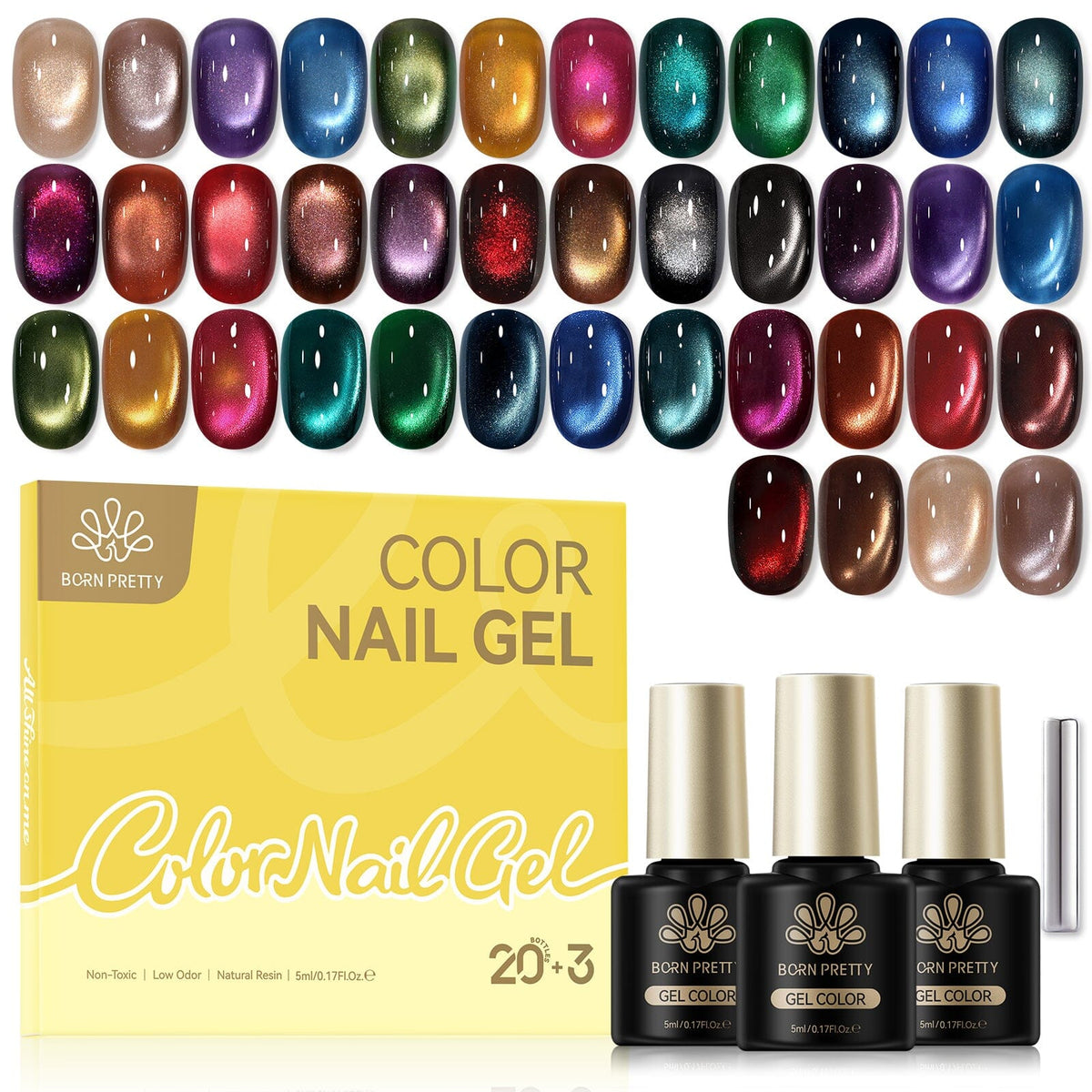 20 Colors Gel & 3pcs Base Top Coat Set M95 Dream Voyage 5ml Gel Nail Polish BORN PRETTY