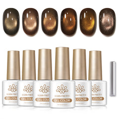 6 Colors Glass Cat Magnetic Gel M99 Sandalwood Brown 7ml