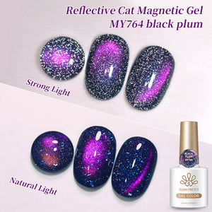 Reflective Cat Magnetic Gel MY764 Black Plum 10ml