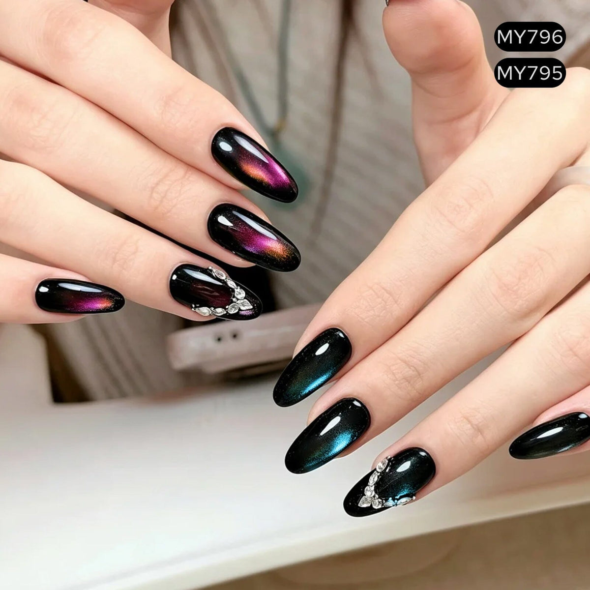 6 Colors Colored Cat Magnetic Gel M106 Sparkling Night 7ml Gel Nail Polish BORN PRETTY