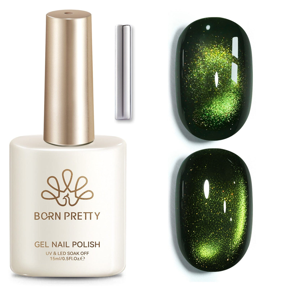 Colored Cat Magnetic Gel MY815 Olive Green 15ml Gel Nail Polish BORN PRETTY