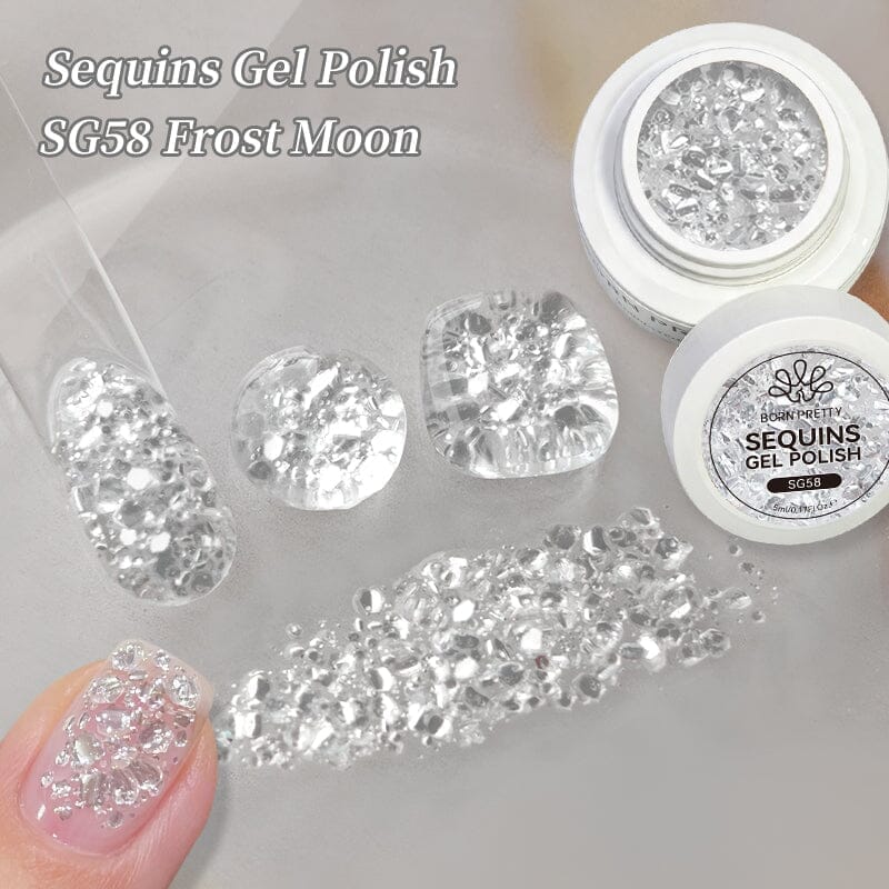Sequins Gel SG58 & Magnetic Gel MY125 Set #04 Gel Nail Polish BORN PRETTY