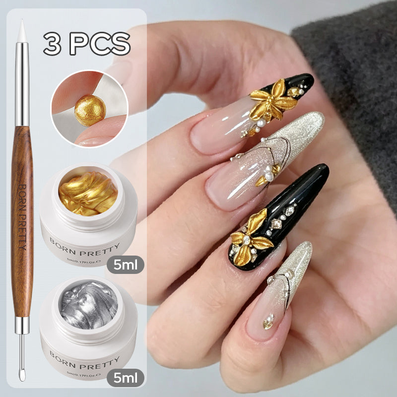 Gold Silver 5D Sculpting Gel & Carving Pen