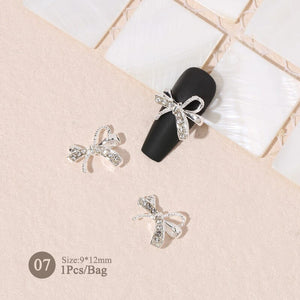 Silver Gold Bowknot Butterfly Rhinestones 3D Nail Decoration Nail Decoration BORN PRETTY 07