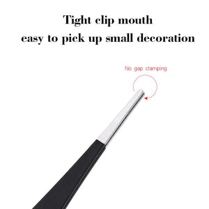 Black Straight Nail Tweezers Tools & Accessories No Brand