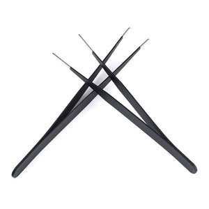 Black Straight Nail Tweezers Tools & Accessories No Brand