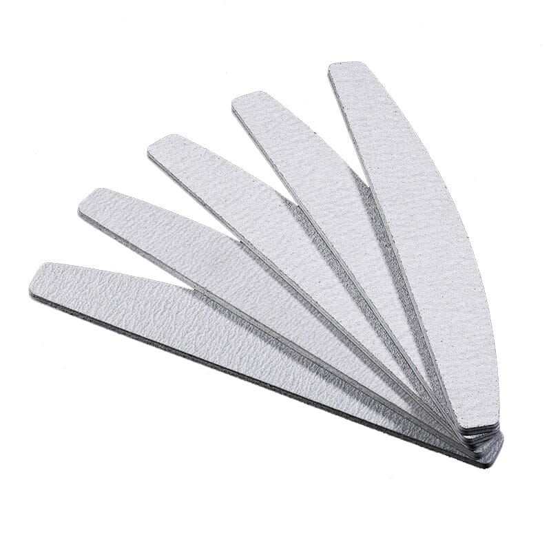 5pcs White Curved Nail File 100/180 Nail Tools BORN PRETTY