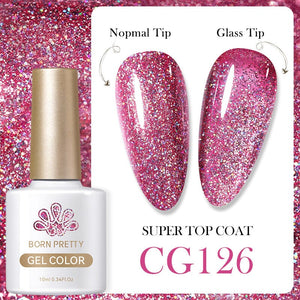 Red Glitter Sequins Color Gel Polish CG126 10ml Gel Nail Polish BORN PRETTY