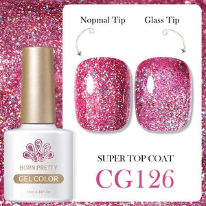 Red Glitter Sequins Color Gel Polish CG126 10ml Gel Nail Polish BORN PRETTY