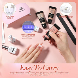 6 Colors Starter Kit Poly Extension Gel Nude 15ml Gel Nail Polish BORN PRETTY