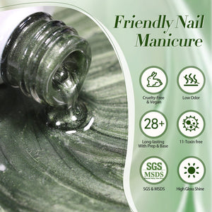 Green Cat Magnetic Gel Polish MY41 Dark Emerald 15ml Gel Nail Polish BORN PRETTY