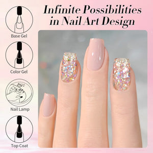 Multicolor Sequins Glitter Gel Polish SG04 Rainbow Island 10ml Gel Nail Polish BORN PRETTY