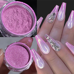 Gradient Auroras Colorful Pearl Powder Nail Pigment Nail Powder No Brand