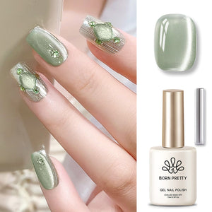 Jade Breeze Green Cat Magnetic Gel Polish MY48 15ml Gel Nail Polish BORN PRETTY