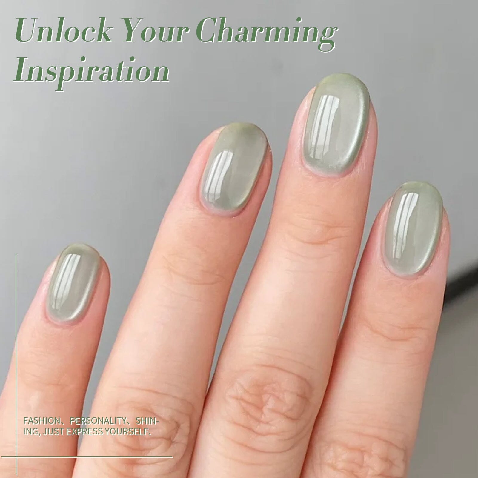 Jade Breeze Green Cat Magnetic Gel Polish MY48 15ml Gel Nail Polish BORN PRETTY