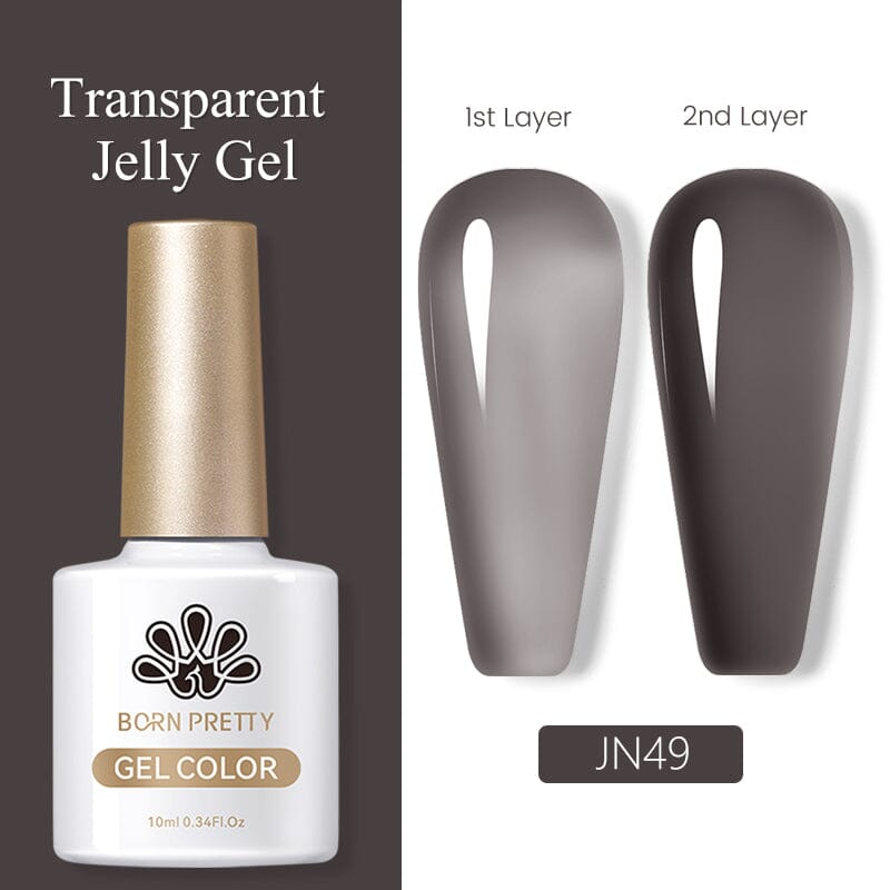 Black Jelly Nude Gel JN49 10ml Gel Nail Polish BORN PRETTY