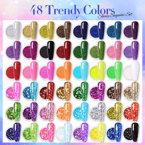 48 Colors Nail Glitter Sequins Set Kits & Bundles BORN PRETTY
