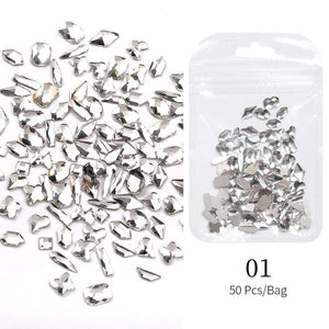 50pcs Aurora Flat Bottom Nail Rhinestones Nail Decoration No Brand