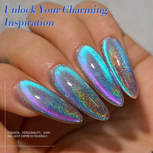 Iridescent Glass Cat Magnetic Gel Blue 15ml Gel Nail Polish BORN PRETTY