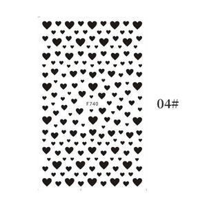 Black Love Heart Nail Sticker DIY Nails BORN PRETTY