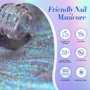 Iridescent Glass Cat Magnetic Gel Blue 15ml Gel Nail Polish BORN PRETTY