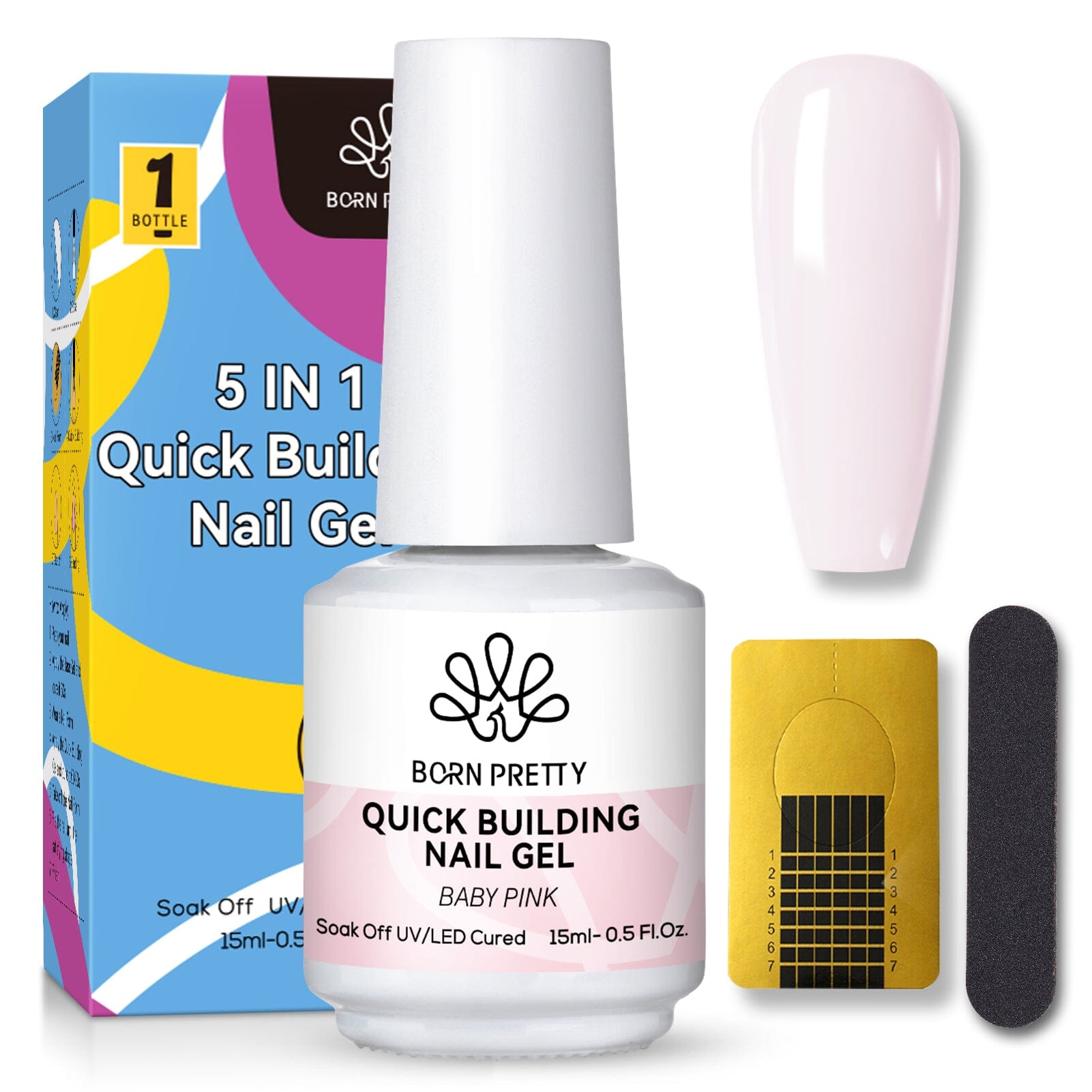 3pcs Set Baby Pink Quick Building Nail Gel Kit Gel Nail Polish BORN PRETTY