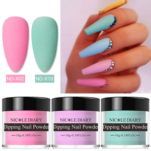 Matte Color Dipping Nail Powder 10ml Nail Powder NICOLE DIARY
