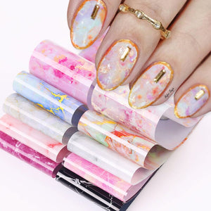 10pcs Marble Nail Foil Stickers DIY Nails BORN PRETTY