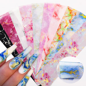 10pcs Marble Nail Foil Stickers DIY Nails BORN PRETTY