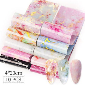 10pcs Marble Nail Foil Stickers DIY Nails BORN PRETTY