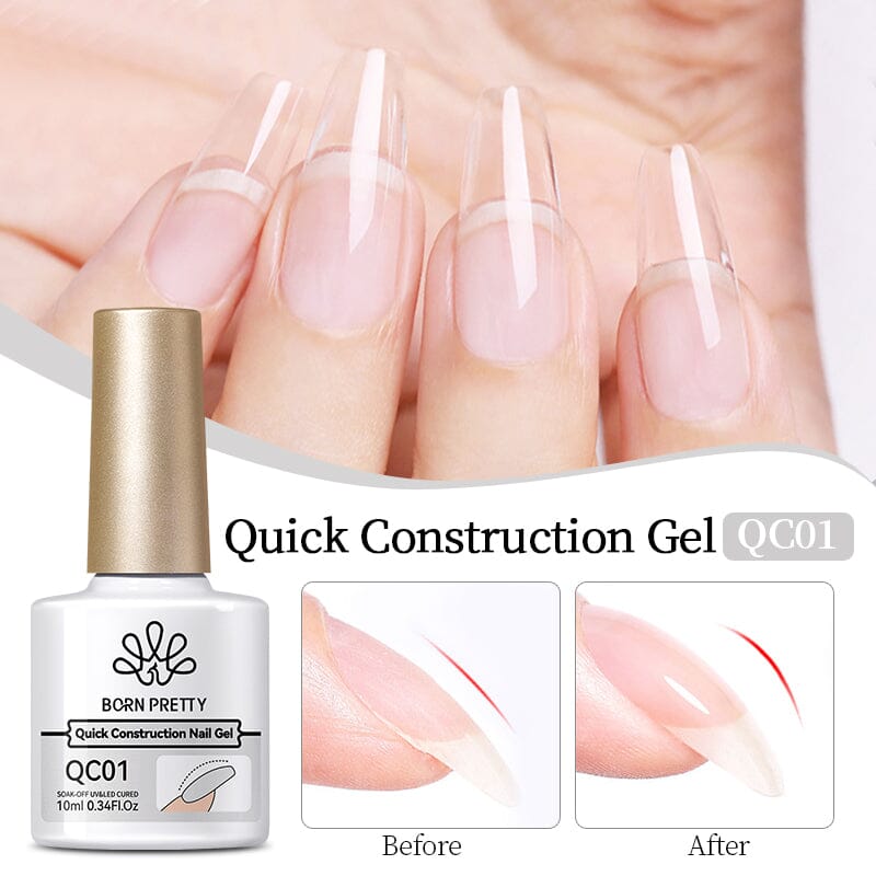 Clear Quick Construction Nail Gel QC01 10ml Gel Nail Polish BORN PRETTY