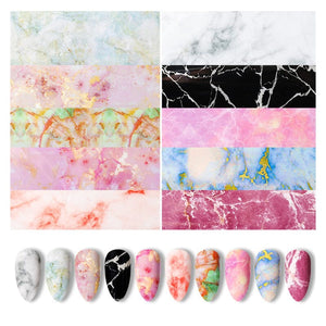10pcs Marble Nail Foil Stickers DIY Nails BORN PRETTY
