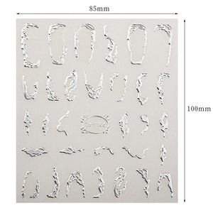 Silver 3D Nail Sticker DIY Nails BORN PRETTY