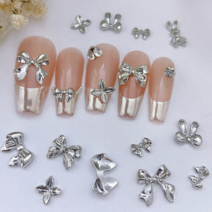 10pcs Bowknot Gold Silver Alloy Nail Decoration DIY Nails BORN PRETTY