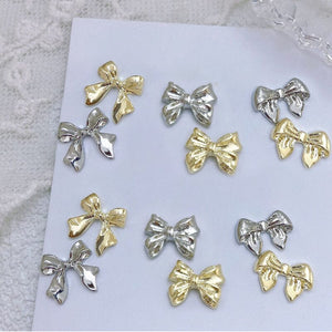10pcs Bowknot Gold Silver Alloy Nail Decoration DIY Nails BORN PRETTY