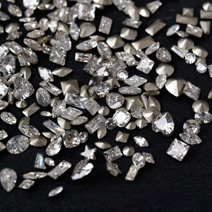 50pcs Silver Mixed Shape Flat Bottom Nail Rhinestones Nail Decoration BORN PRETTY